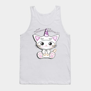 Unicorn Cat, Cute Graphic Art Trick or Treat Fun Gifts Tank Top